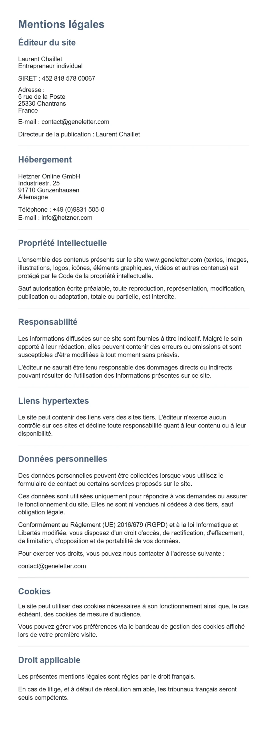 Mentions legales